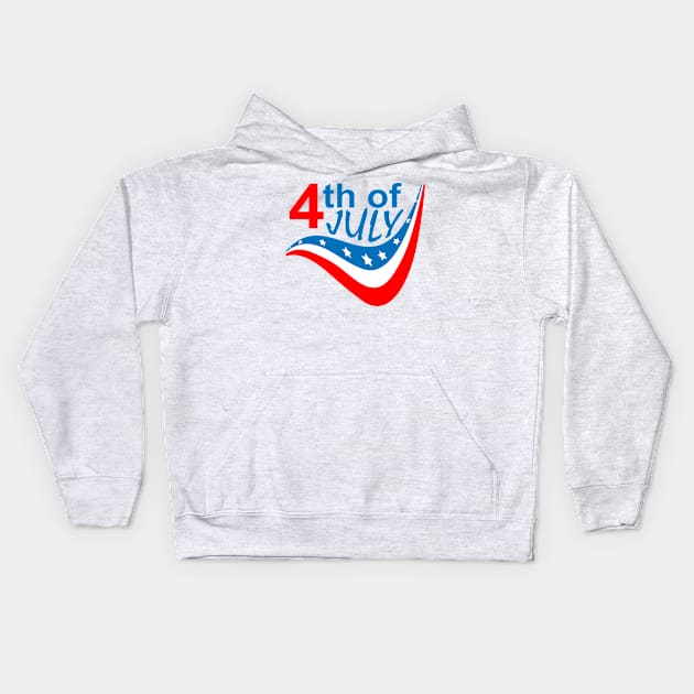 Happy 4Th of July Kids Hoodie by Mas Design